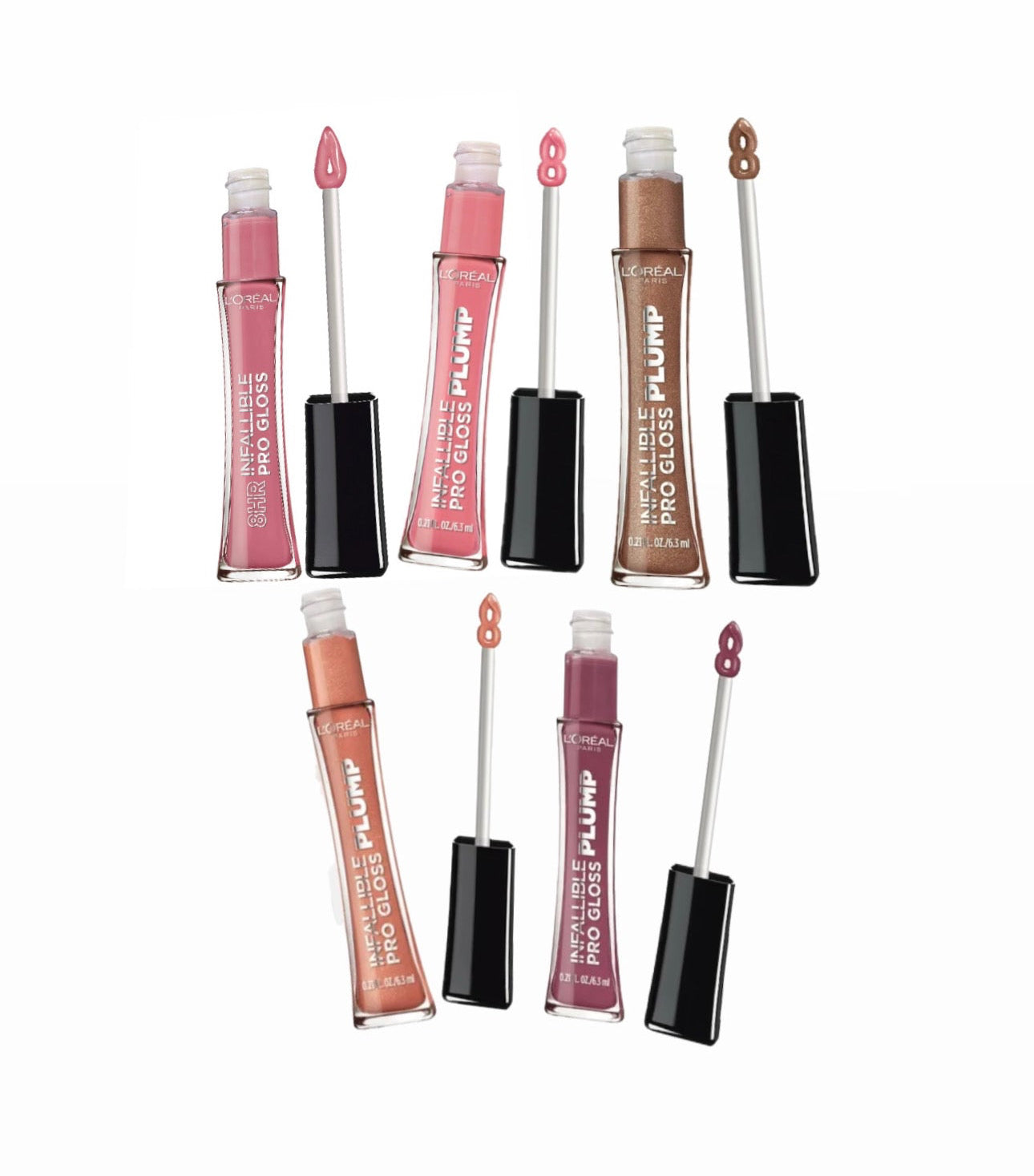 Lote (10 Piezas) Brillo De Labios L’Oréal Paris Infallible Pro Gloss Plump
Acabado Glitter 6.2g
