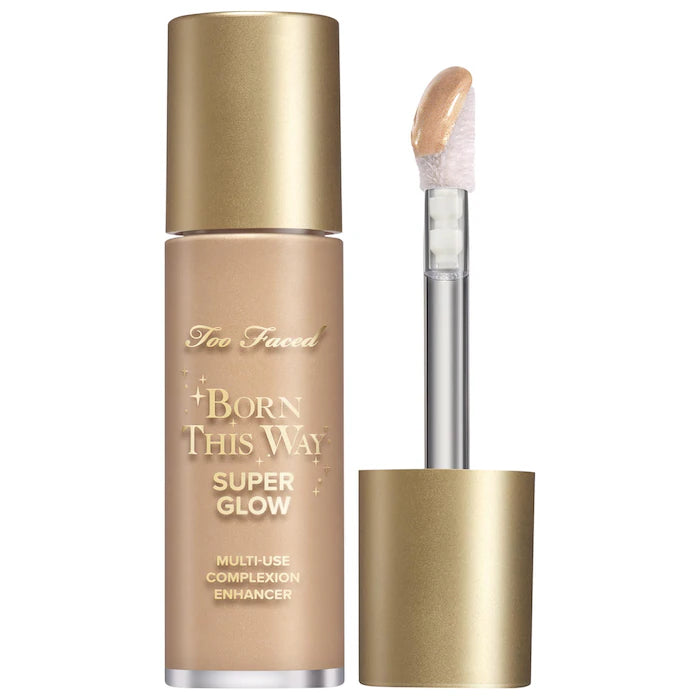Too Faced Born This Way Super Glow – Iluminador Líquido Multiusos | Glow Natural + Hidratación