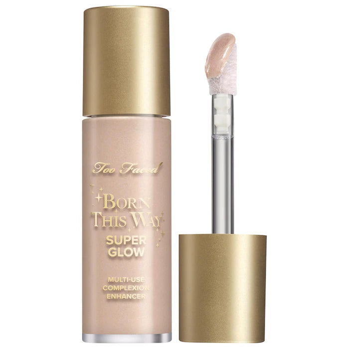 Too Faced Born This Way Super Glow – Iluminador Líquido Multiusos | Glow Natural + Hidratación