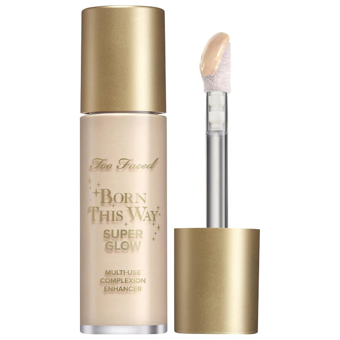 Too Faced Born This Way Super Glow – Iluminador Líquido Multiusos | Glow Natural + Hidratación